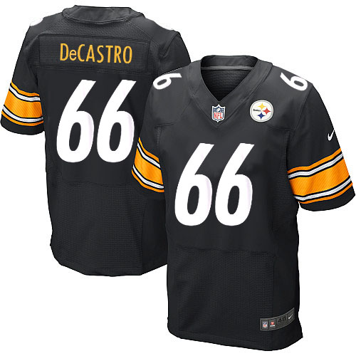Men's Elite David DeCastro Nike Jersey Black Home - #66 NFL Pittsburgh Steelers